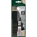 FABER-CASTELL | Pitt® Artist Graphite Matt grafietpotlood — sets, 2B ○ 6B ○ 10B ○ 14B ○ gum ○ puntenslijper