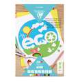 Bloc papier couleur recyclé Clairefontaine, A4, 21 cm x 29,7 cm, 210 g/m², Bloc collé 1 côté 20 feuilles