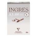 Bloc Ingres Etude Clairefontaine, A3, 29,7 cm x 42 cm, 80 g/m², Côtelé, Bloc spiralé