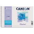 CANSON® | Montval® aquarelpapier ○ grain nuage — 270 g/m², 13,5 cm x 21 cm, 270 g/m², grof, 2. Blok met 12 vel — gespiraleerd aan één korte zijde