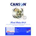CANSON® | Mixed Media Artists multi-papier, A4, 21 cm x 29,7 cm, 600 g/m², fijn, 1. Eénzijdig gelijmd blok met 15 vel