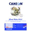 CANSON® | Mixed Media Artists multi-papier, A3, 29,7 cm x 42 cm, 600 g/m², fijn, 1. Eénzijdig gelijmd blok met 15 vel