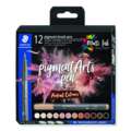 Sets de 12 feutres pigment brush pen 371 Staedtler, Portrait, Set, Pointe pinceau