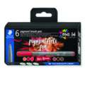STAEDTLER® | Pigment brush pen 371 — 6-sets, set, penseelpunt