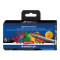 STAEDTLER® | Pigment brush pen 371 — 6-sets, Basic Colours, set, penseelpunt