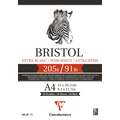 Bristol Clairefontaine, A4, 21 cm x 29,7 cm, Lisse, 205 g/m², Bloc collé 1 côté