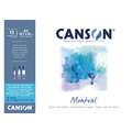 CANSON® | Montval® aquarelpapier ○ grain nuage — 270 g/m², A3, 29,7 cm x 42 cm, 270 g/m², grof, 1. Blok met 12 vel — aan één lange zijde gelijmd