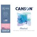 Vellen papier Montval Canson 300 g/m², 24 cm x 32 cm, 300 g/m², gesatineerd, 1. Blok met 12 vel — aan één lange zijde verlijmd