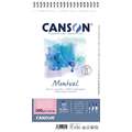 Vellen papier Montval Canson 300 g/m², 16 cm x 28,4 cm, 300 g/m², gesatineerd, 2. Blok met 12 vel — gespiraleerd aan één korte zijde