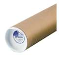 Kartonnen koker ○ naturel — met witte indrukdeksels, lengte: 150 cm — Ø 100 mm, 4. Doorsnede: 100 mm