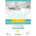 Calque velouté Clairefontaine, 70 g/m², A3, 29,7 cm x 42 cm, 1 pièce, Bloc collé 1 côté