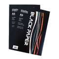 seawhite OF BRIGHTON | BLACK PAPER PAD papierblok — recycled ○ zwart papier, A4, 21 cm x 29,7 cm, blok (eenzijdig gelijmd) 50 vellen, 140 g/m²