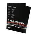 Bloc de papier noir Seawhite of Brighton, A3, 29,7 cm x 42 cm, Bloc collé 1 côté 50 feuilles, 140 g/m²