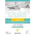 Calque velouté Clairefontaine, 70 g/m², A2, 42 cm x 59,4 cm, 1 pièce, Bloc collé 1 côté