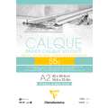 Calque velouté Clairefontaine, 55 g/m², A2, 42 cm x 59,4 cm, 1 pièce, Bloc collé 1 côté