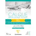Calque Clairefontaine, A3, 29,7 cm x 42 cm, 29,7 x 42 cm (A3) - Bloc de 50 feuilles, 90 g/m², Bloc collé 1 côté