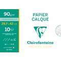 Calque velouté Clairefontaine, 70 g/m², A3, 29,7 cm x 42 cm, Paquet de 10 pièces, Paquet