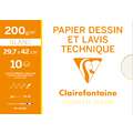 Pochette dessin et lavis technique Clairefontaine, A3 - 29,7 x 42 cm - 200 g/m²