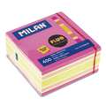 Bloc note adhésive Milan, 76 x 76 mm - 400 notes, Fluos (rose, multicolore)