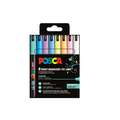 Sets de 8 marqueurs Posca PC1MR, Pastels, 0,7 mm, Pointe sertie de métal