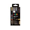 Set de 4 feutres pointe conique PC-5M métallisés Posca, Basique