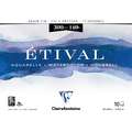 Bloc papier aquarelle Etival Clairefontaine (Grain Fin  - 300g/m²), 18 x 24 cm, 10 feuilles, Fin