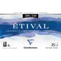 Bloc papier aquarelle Etival Clairefontaine (Grain Fin  - 300g/m²), 10 x 15 cm, 25 feuilles, Fin