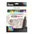 Pentel | POINTLINER Colour Dye S40 pens — sets, 24 kleuren