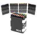 OLO™ | Alcohol Half-Marker ○ brush nib + chisel nib — 32-kleuren CARRY CASE LARGE, Nature
