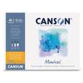 CANSON® | Montval® aquarelpapier ○ grain fin — 200 g/m², 24 x 32 cm, 200 gr/m², 40 blad, fijn, 1. Blok met 40 vel — aan één lange zijde verlijmd