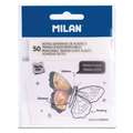 MILAN® | Zelfklevend memoblok, transparant ○ kunststof - 50 vellen - 76x76mm