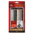 Crayons aquarellables Mondeluz koh-l-noor, 12 nuances de Gris