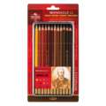 Crayons aquarellables Mondeluz koh-l-noor, 12 nuances de Bruns