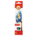 Coffret de crayons de couleurs aquarellables Poisson Koh-I-Noor, 6 crayons, Set