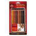 KOH-I-NOOR | POLYCOLOR 3800 kleurpotlood — blikken, 12 kleuren — Brown tones, set
