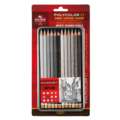 KOH-I-NOOR | POLYCOLOR 3800 kleurpotlood — blikken, 12 kleuren — Grey tones, set