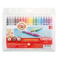 KOH-I-NOOR | twins 7710 school-viltstift ○ dubbelzijdig — sets, 18 kleuren — assorti, set