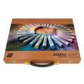 JAXELL® extra fijne pastels in houten kist houten koffer met 90 pastels, 200 kleuren