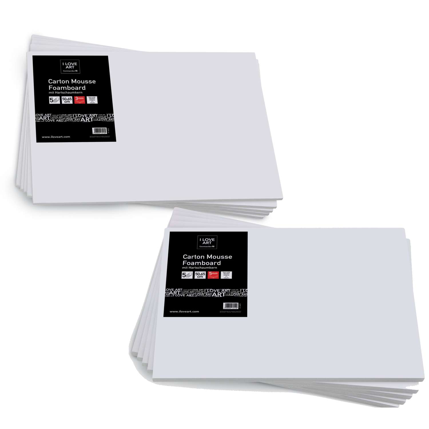 CLAIREFONTAINE Carton mousse blanc 50 x 65 mm en 3 mm pas cher 
