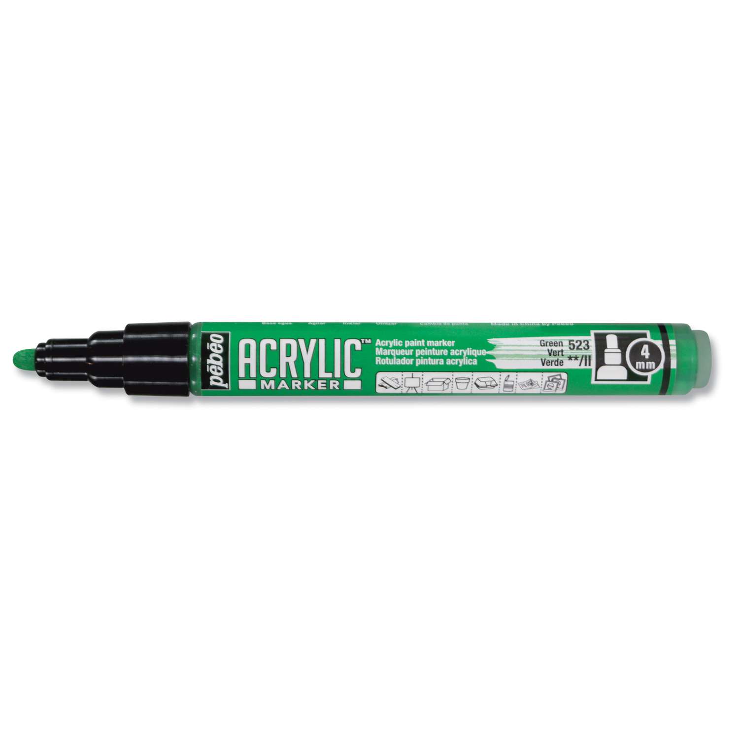 Marqueur Acrylique Pébéo Bleu - Pointe Large 5 à 15mm, Neuf Pour Artistes Et Bricolage