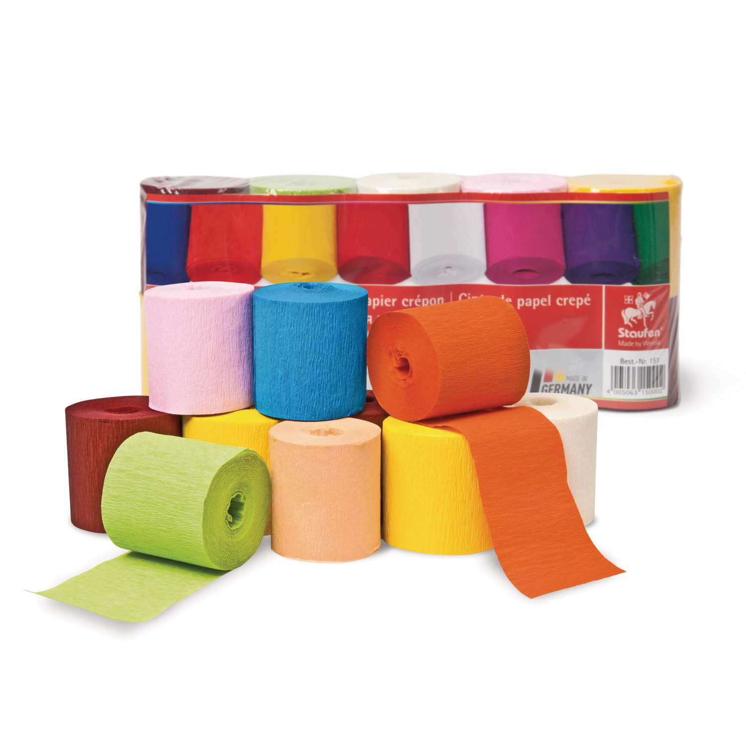 12 Rouleaux De Papier Crépon Arc-en-ciel - 4,5 Cm X 25 M, 180 G, Pour Décorations Fête, Mariage, Carnaval