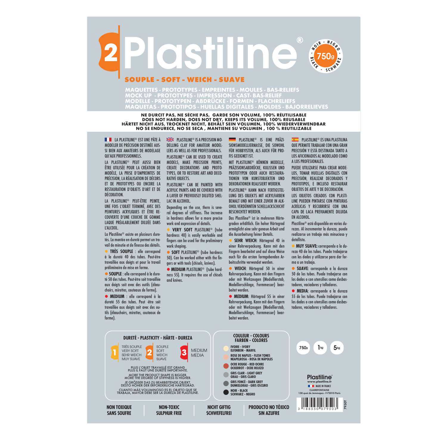 Stock Bureau - PLASTILINE 1 kg de plastiline dureté 40 - ocre rouge Stock Bureau - PLASTILINE 1 kg de plastiline dureté 40 - ocre rouge