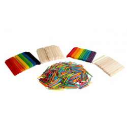 Houten stokjes set naturel & gekleurd, 1200 stuks