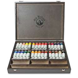 Coffret bois de 30 tubes d'huile extra-fine Old Holland