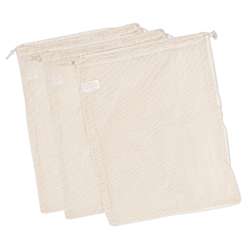 Set van 3 katoenen netzakjes met trekkoord