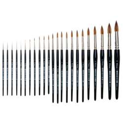 lineo | Serie 190 aquarelpenseel ○ rond & spits — Kolinsky roodmarterhaar