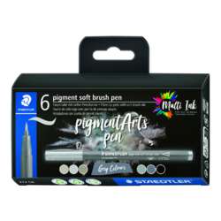 STAEDTLER® | Pigment brush pen 372 — 6-set Grey colours