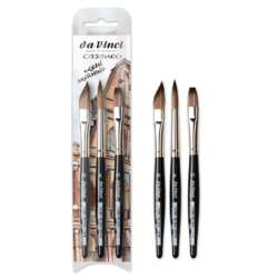 da Vinci | CASANEO XS mini-aquarelpenselen ○ 3-set 5392 — synthetisch haar