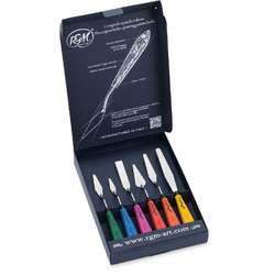 RGM® | PLUS LINE paletmes ○ 6-set — rubberen heft ○ colour-coded