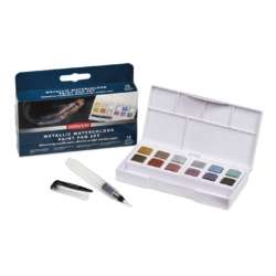DERWENT | METALLIC WATERCOLOUR paint pan — 12 + 1-reisset